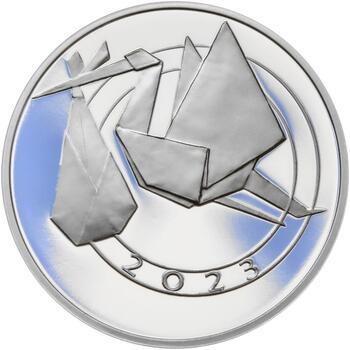 Stříbrný medailon k narození dítěte - origami - 1