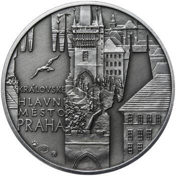 Královské hlavní město Praha - stříbro 28 mm patina - 1