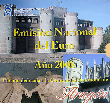 Sada mincí Španělsko 2008 Unc - Aragon - 1