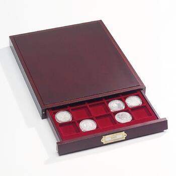 Elegantní mincovní kazeta z mahagonového dřeva HMB CAPS  EURO - 1
