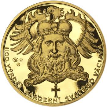 1100. výročí narození sv. Václava - zlatá 1 Oz Proof - 1