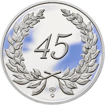 Medaile k životnímu výročí 45 let - 1 Oz stříbro Proof, 45 let - 1