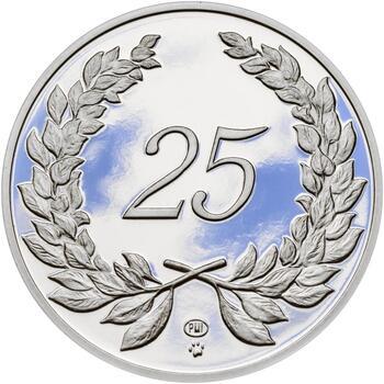 Medaile k životnímu výročí 25 let - 1 Oz stříbro Proof, 25 let - 1