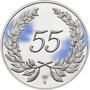 Medaile k životnímu výročí 55 let - 1 Oz stříbro Proof, 55 let - 1/3