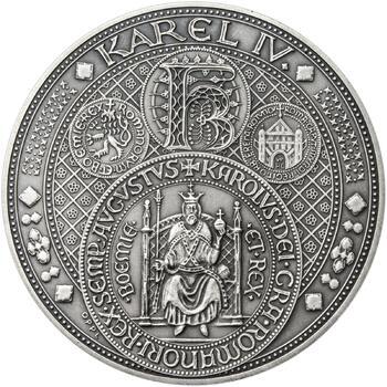 Nejkrásnější medailon III. Císař a král - 50 mm Ag patina - 1