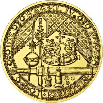 Nejkrásnější medailon IV. - Karlštejn zlato b.k. - 1