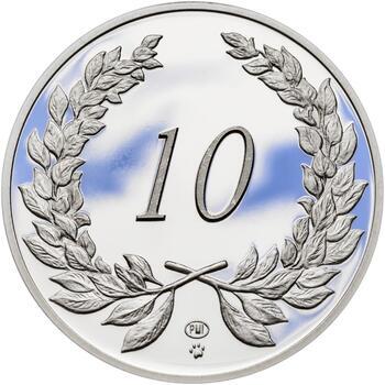 Medaile k životnímu výročí 10 let - 1 Oz stříbro Proof, 10 let - 1