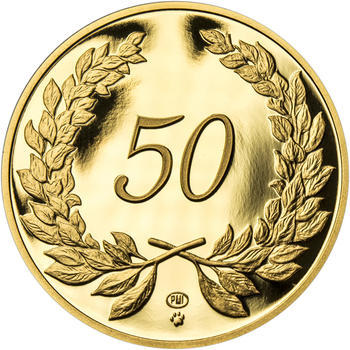 Medaile k životnímu výročí 50 let - 1 Oz zlato Proof - 1