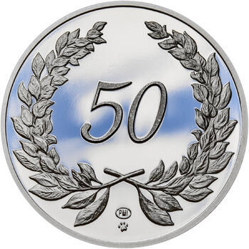 Medaile k životnímu výročí 50 let - 1 Oz stříbro Proof, 50 let - 1