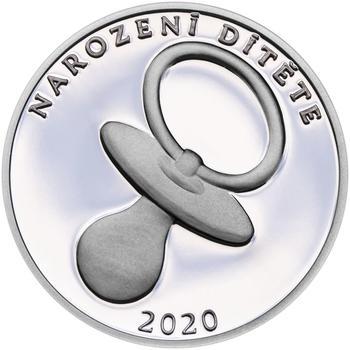 Stříbrný medailon k narození dítěte 2020 - 28 mm, Stříbrný medailon k narození dítěte 2020 - 28 mm - 1