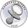 Stříbrný medailon k narození dítěte 2020 - 28 mm, Stříbrný medailon k narození dítěte 2020 - 28 mm - 1/3