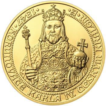 660 let od Korunovace Karla IV. českým králem - zlato b.k. - 1