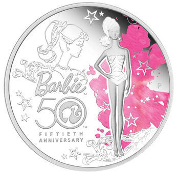 Barbie 50th Anniversary 1 Oz  Ag Proof Tuvalu 2009 - 1