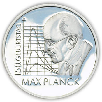 2008 Max Planck 150th Birthday Silver Proof 10 Eur - 1