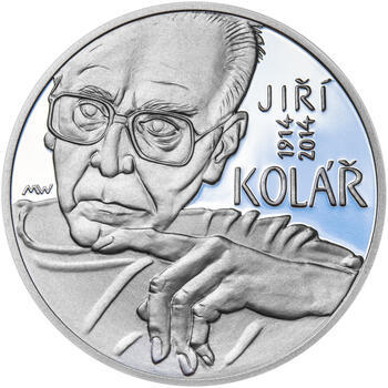 JIŘÍ KOLÁŘ – návrhy mince 500 Kč - sada tří Ag medailí 34 mm Proof v etui - 2