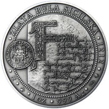 810 let od korunovace Přemysla Otakara I. českým králem - stříbro patina - 2