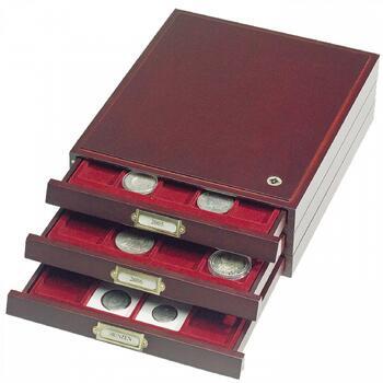 Elegantní mincovní kazeta z mahagonového dřeva HMB CAPS  EURO - 2
