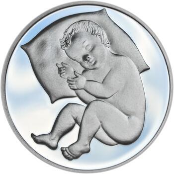 Stříbrný medailon k narození dítěte 2021 - 28 mm, Stříbrný medailon k narození dítěte 2021 - 2