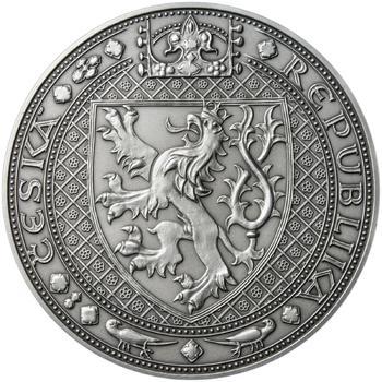 Nejkrásnější medailon II. Královská pečeť - 1 kg Ag patina - 2