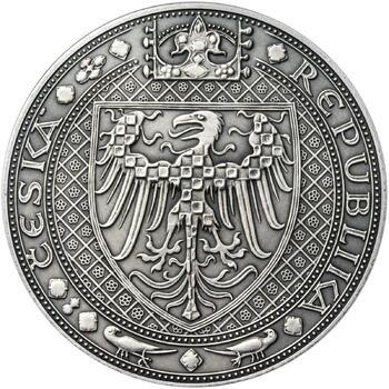 Nejkrásnější medailon III. Císař a král - 50 mm Ag patina - 2