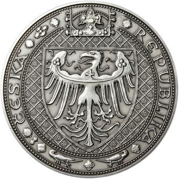 Nejkrásnější medailon IV. Karlštejn - 1 kg Ag patina - 2