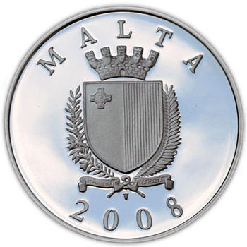 Auberge de Castillia Silver Proof 10 Eur Malta 2008 - 2