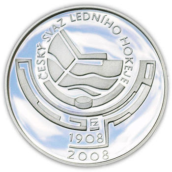 Mince ČNB - 2008 Proof -100. výročí Založení českého hokejového svazu - 2