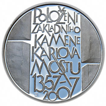 Mince ČNB - 2007 - Proof - 650. výročí  položení základního kamene Karlova mostu - 2