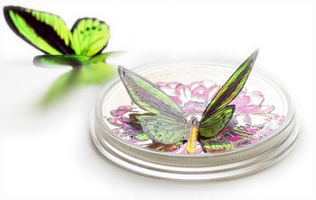 2012 Exotic Butterflies - Ornithoptera Priamus - Tokelau Ag 3D - 3