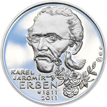 KAREL JAROMÍR ERBEN – návrhy mince 500 Kč - sada tří Ag medailí 34 mm Proof v etui - 6